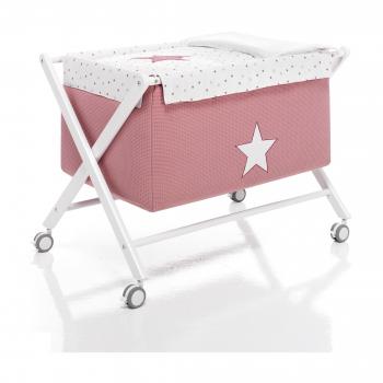 Alondra Rose 670-18223 - Minicuna tijera completa, color rosa/blanco