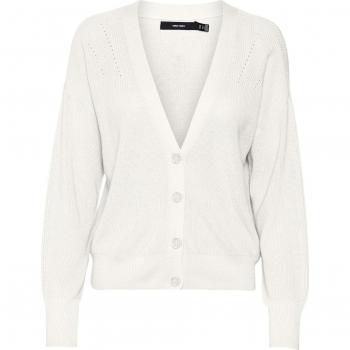 Vero Moda Women's Short V-Neck Cardigan Newlex Sun, Snow White