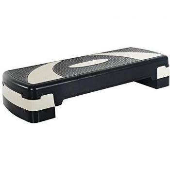 HOMCOM Step de Aeróbic para Fitness Stepper Tabla Plataforma Deporte Gimnasia Altura Regulable 3 Niveles Carga 150kg