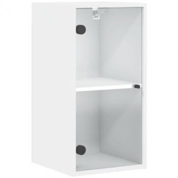 Mueble de pared con puertas de vidrio blanco 35x37x68,5 cm