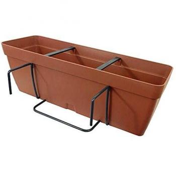 Jardinera 50 cm con escuadra de fijación cuadrada - Terracota