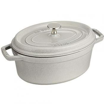 Staub Oval Cast Iron Cocotte 23 cm - White Truffle