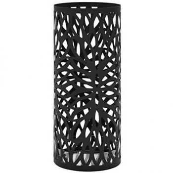 vidaXL Umbrella Stand Leaves Steel Black Home Office Storage Holder Rack Bin