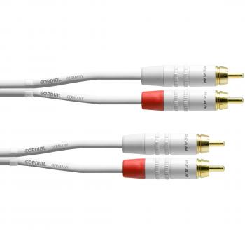 Cordial CFU 0.9m Unbalanced Dual-Mono RCA Audio Cable - Snow White