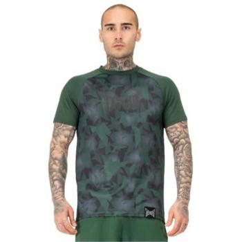 Camiseta de Entrenamiento Tapout Gráfica Verde/Negra de Manga Corta para Hombre Talla S
