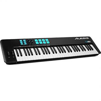 Alesis V61 MKII – USB MIDI Keyboard Controller with 61 Velocity Sensitive Keys, 8 Full Level Pads, Arpeggiator, Pitch/Mod Wheel, Note Repeat and Software Suite