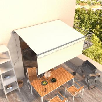 Tienda de Sol Retráctil Automática con Volante 3,5x2,5 m Color Crema