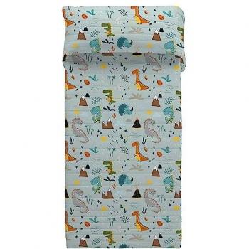 Colcha Bouti Infantil Saurus 100% Algodón para Cama de 90 cm, Fabricada en España, con Ligero Relleno 180x260
