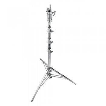 Combo Stand 20 Steel Plateado con base de acero, altura ajustable, diseño robusto y ligero, ideal para soportar luces y equipos de fotografía