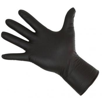 Keron Nitrile Long Black Disposable Gloves, Size L, Pack of 50