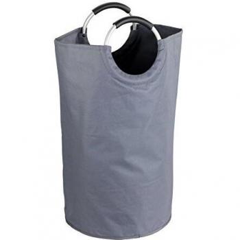 WENKO Contenedor para la ropa sucia Jumbo antracita - Saco para la ropa sucia Capacidad: 69 l, Poliéster, 38 x 72 x 38 cm, Antracita