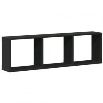 Armario de pared madera de ingeniería negro 100x16x30 cm