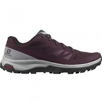 Salomon Zapatilla de mujer OUTline W con Contagrip MD para marcha y senderismo, Granate