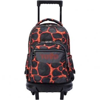 Mochila escolar pequeña con ruedas estampado rocas Resma Multicolor Totto