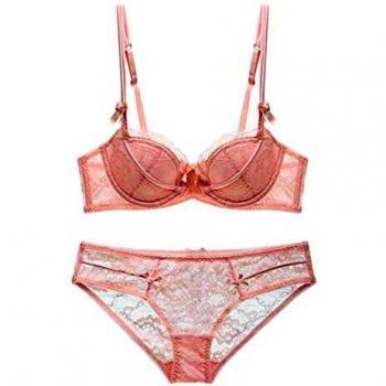 SHEKINI Ropa Íntima de Mujer Sujetador Push up Sin Relleno Correa Ajustable Sexy Sujetador de Lencería Caliente Conjunto de Sujetador y Bragas de Mujer con Aros