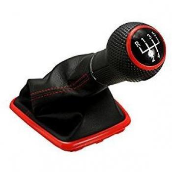 Toogoo 58936 Palanca de Cambios con Pomo, Negro/Rojo
