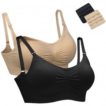 Tirain Sujetador Lactancia Maternidad Sin Aros Cómodo Embarazo para Mujeres Bra 2pcs