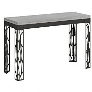 Mesa abatible Ghibli 120/200x45/90 cm Doble Antracita - Cemento