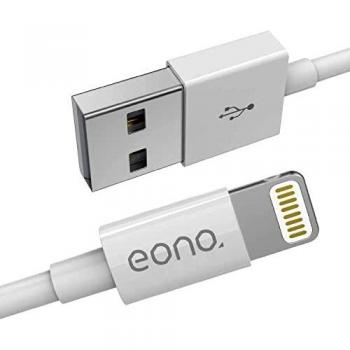 Eono Cable Lightning Cable Cargador de iPhone - [Certificado MFi compatible con Apple] 3.3ft/1m Cargador líder de iPhone Cable de Carga Rápida para iPhone, iPad, iPod-Blanco
