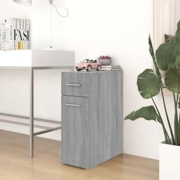 Armario botiquín móvil de madera contrachapada gris Sonoma 20x45,5x60 cm