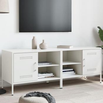 Mueble de TV 2 piezas acero blanco 68x39x50,5 cm