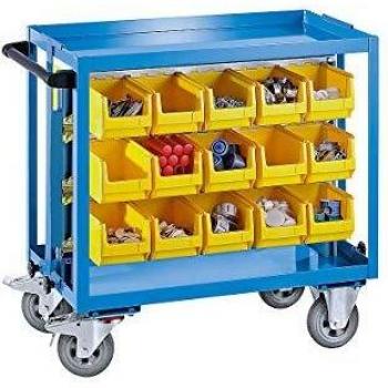 Carro Auxiliar de Montaje Eurokraft Pro con 30 Cajas de Almacenamiento y Capacidad de Carga de 250 kg