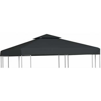 vidaXL Gazebo Cover Canopy Replacement 310 g/m² Dark Grey 3 x 3 m