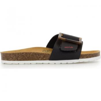 Sandalias Vegtus Duna Negro - Hebilla Ajustable - Cuero de Cactus - Suela Anatómica - Ecológicas