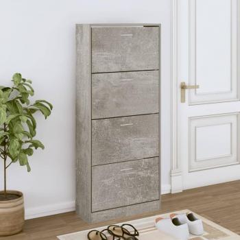 Mueble Zapatero Gris Hormigón 63x24x147 cm en Madera Contrachapada