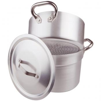 Pentole Agnelli Verduras Pot Cook y cuscús con Cacerola Steamer Espesor de 3 milímetros por Completo de la Tapa y Dos Asas de Acero, de diámetro 360 mm cod.ALMA15236