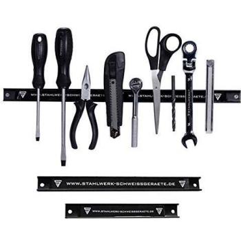 STAHLWERK conjunto 3 x barra magnética, adecuada para herramientas, tornillos, utensilios de ferretería y piezas pequeñas, ideal para el uso en garajes, talleres, cocinas etc.