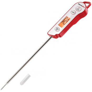 ThermoPro TP15 Termómetro de Cocina Impermeable con Sonda Largo Termómetro alimentos Digital para Liquidos Barbacoa Carne Aceite Agua con Calibración
