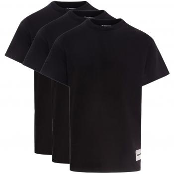 Jil Sander Men's Cotton T-Shirt With Logo Patch in Black | Size Large | J47GC0001J45048