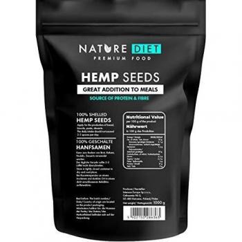 Nature Diet - Semillas de cáñamo 1000g | Sin cáscara | Hulled | Sin Gluten | Vegano