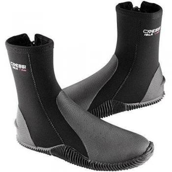Cressi Isla Botas de Buceo con Suela y Cremallera, 7mm, Unisex Adulto, Negro