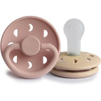 Set de 2 Chupetes de Silicona Frigg Moon Phase Rosa y Croissant 0-6 Meses