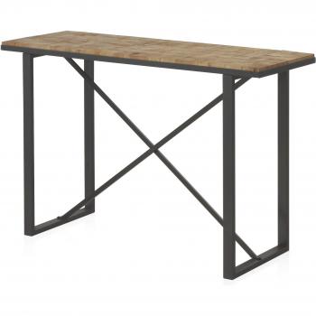 Consola de Madera con Diseño de Bloques