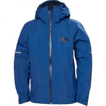 Helly Hansen Kids' Jr Loen Waterproof Rain Jacket Blue