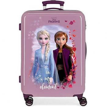 Disney Frozen Nature is magical Maleta mediana Morado 48x68x26 cms Rígida ABS Cierre combinación 61L 3,4Kgs 4 ruedas dobles
