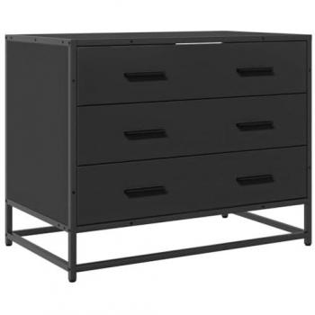 Cajonera Negra de Madera Compuesta 70x41x56 cm
