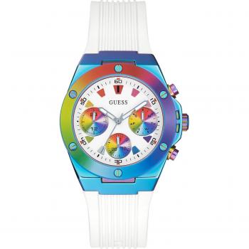 Guess Athena Women's Watch Blue White Silicone, Multicolor, Female, Size: ONE SIZE