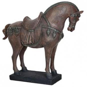 Figura Decorativa Romimex Marrón Resina Caballo 39 x 36 x 16 cm