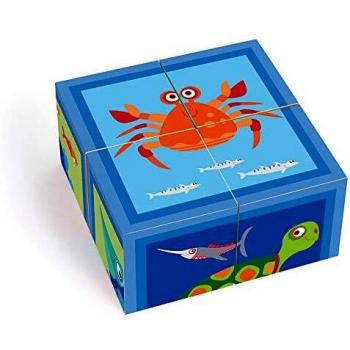 SCRATCH- RompecabezasPuzzles encajables y rompecabezasSCRATCHScratch Puzzle Ocean 4 Blocks 12x12x6cm, Cardboard, in Box, 18m+, Multicolor