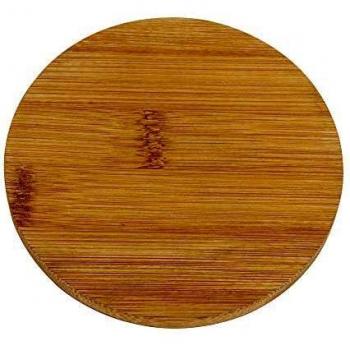 Recipiente de Cerámica para Cebollas Salena con Tapa de Bambú, Diámetro 15 cm, Altura 21 cm