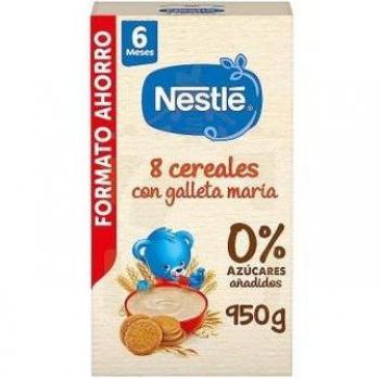 Nestlé Papilla 8 Cereales Galleta María 0% Azúcar Añadido 950g