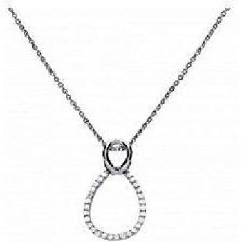 Colgante DiamonFire ovalado con circonitas en pavé y plata