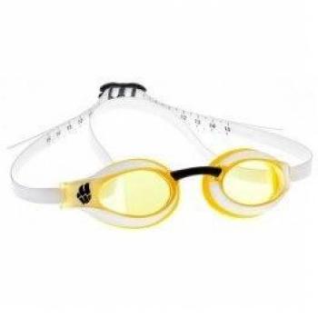 Gafas de natación Mad Wave X-Look amarillo con lentes anti-vaho, ajuste personalizable, protección UV, diseño aerodinámico y marco flexible