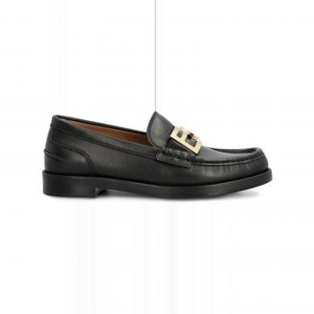 Fendi Women's Baguette Leather Loafers in Black | Size 37.5 | 8D8450NA7 Color F0QA1