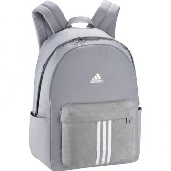 Mochila Adidas CRT Backpack Gris con compartimento principal amplio, bolsillo frontal con cremallera, correas ajustables y acolchadas, diseño moderno y logo de Adidas