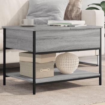 Mesa de centro vidaXL madera ingeniería metal 70x50x50 cm Negro, Roble Sonoma, Roble ahumado, Mesita de Salón o Comedor o Auxiliar Mesa de Café Meuble Salón